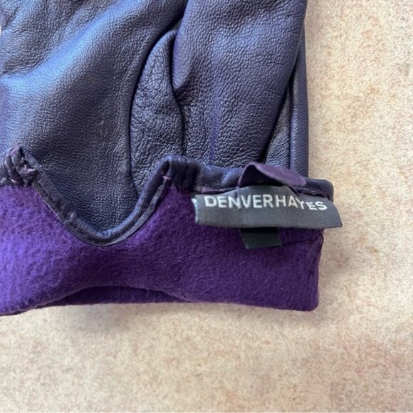 Denver Hayes Purple Leather Driving Winter Gloves - Picture 4 of 8